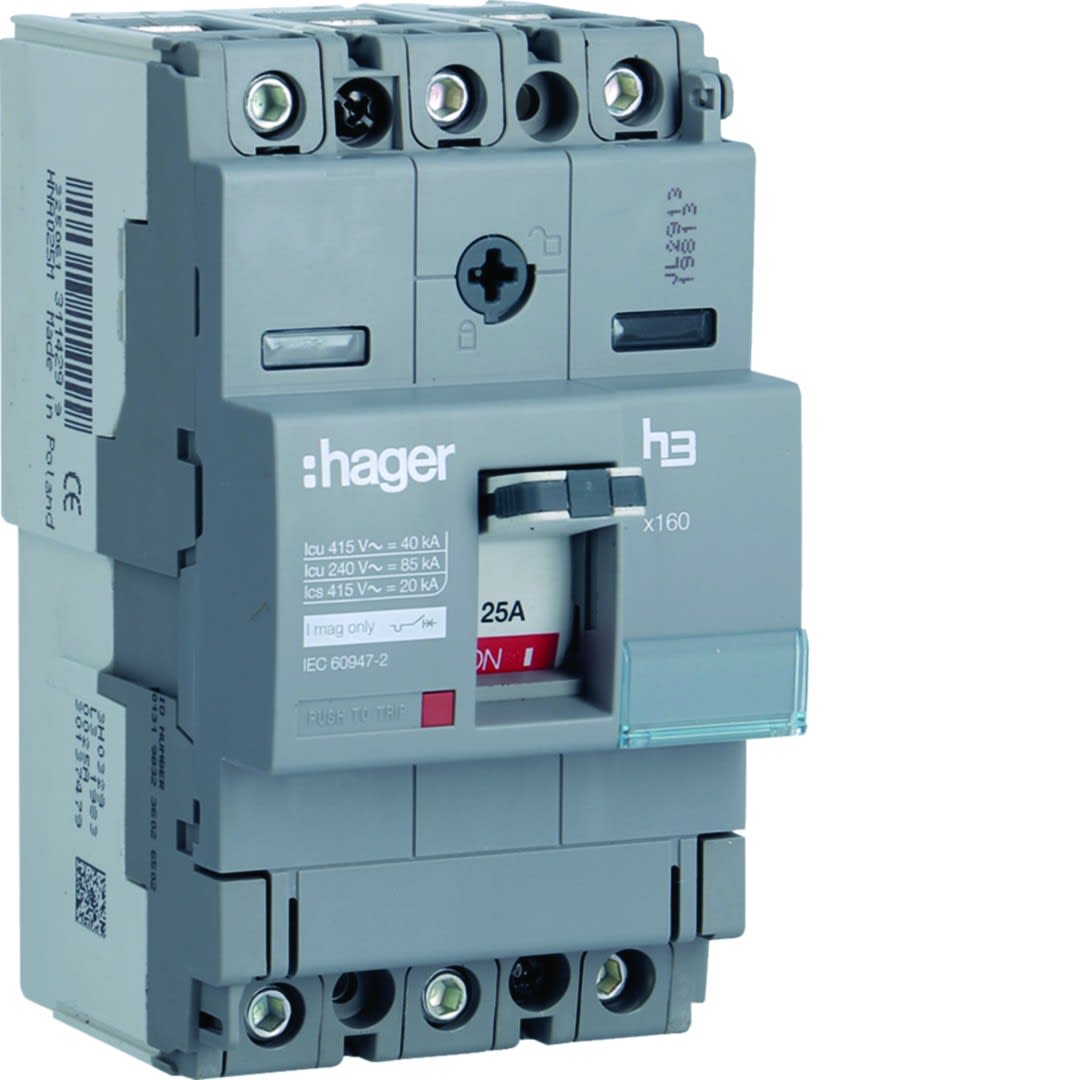 Hager - Disjoncteur Boitier Moulé h3 x160 MAG (ICB) 3P3D In25A Icu40kA à cage