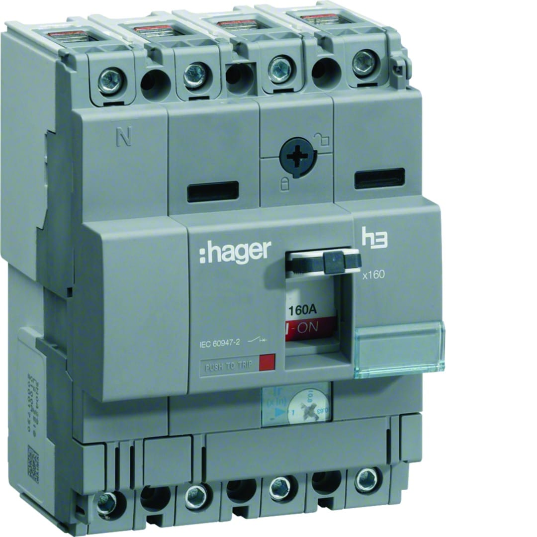 Hager - Disjoncteur Boitier Moulé h3 x160 TM A/F 4P4D In125A Icu40kA à cage