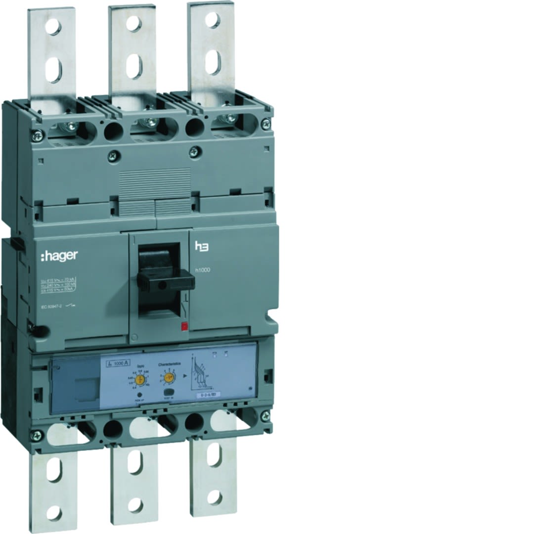 Hager - Disjoncteur Boitier Moulé h3 h1600 LSI 3P In1000A Icu50kA à plage