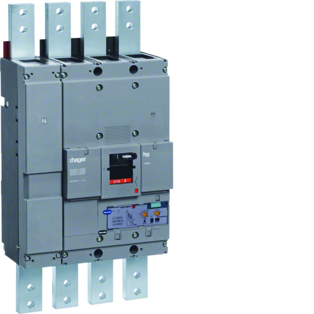 Hager - Disjoncteur Boitier Moulé h3 h1600 LSI 4P In1250A Icu50kA à plage