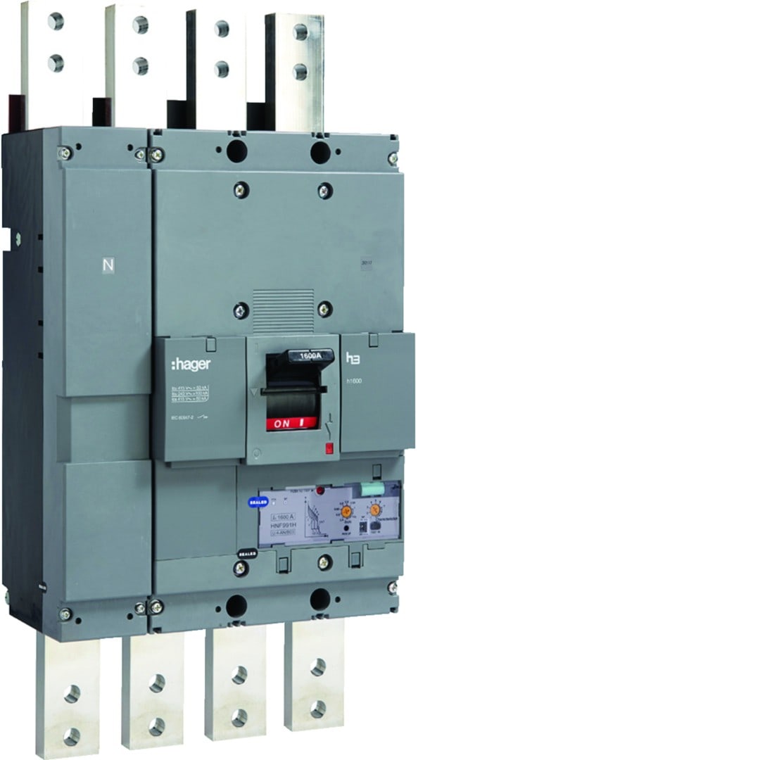 Hager - Disjoncteur Boitier Moulé h3 h1600 LSI 4P In1600A Icu50kA à plage