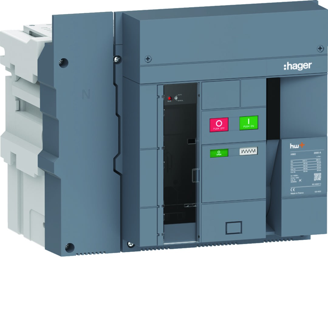 Hager - Disjoncteur Ouvert HW2 66kA 2000A 4P Débrochable pour TU sentinel