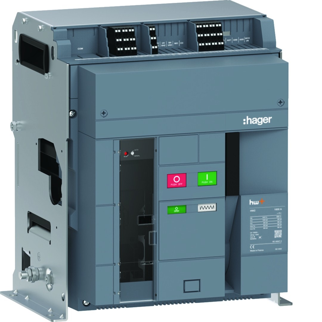 Hager - Disjoncteur Ouvert HW2 100kA 1600A 3P Fixe pour TU sentinel Energy