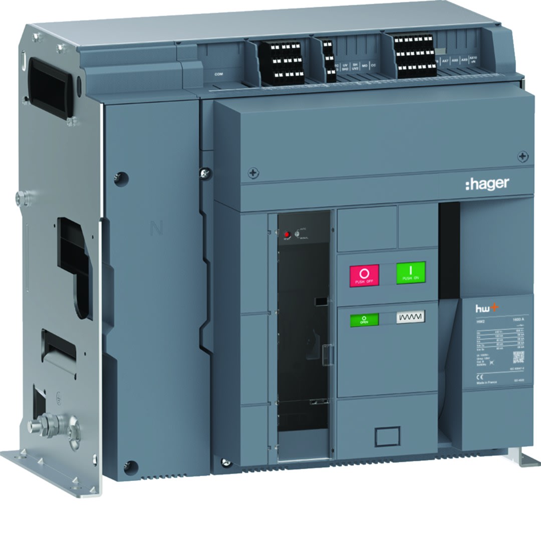 Hager - Disjoncteur Ouvert HW2 100kA 1600A 4P Fixe pour TU sentinel