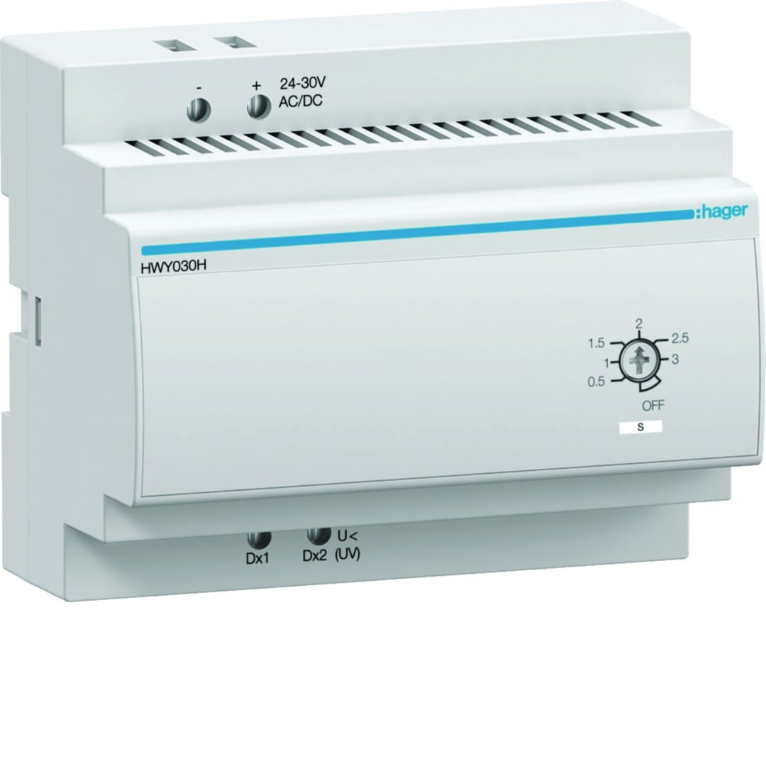 Hager - Retardateur pour bobine à manque de tension 24-30V AC/DC (UVTC)