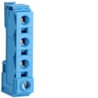 Hager - Borne de distribution 125A, 1 phase, 1x35mm² - 3x10mm², bleu