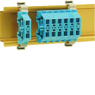 Hager - Mini Borne sur rail DIN 2,5mm², 24A/300V, sans base de montage, Bleu