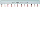 Hager - Barre de pontage 3P 63A à languette 10mm² 4modules