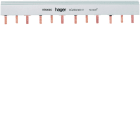 Hager - Barre de pontage 3P 63A à languette 10mm² 8modules