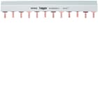 Hager - Barre de pontage 3P+N 63A à languette 10mm² 6modules