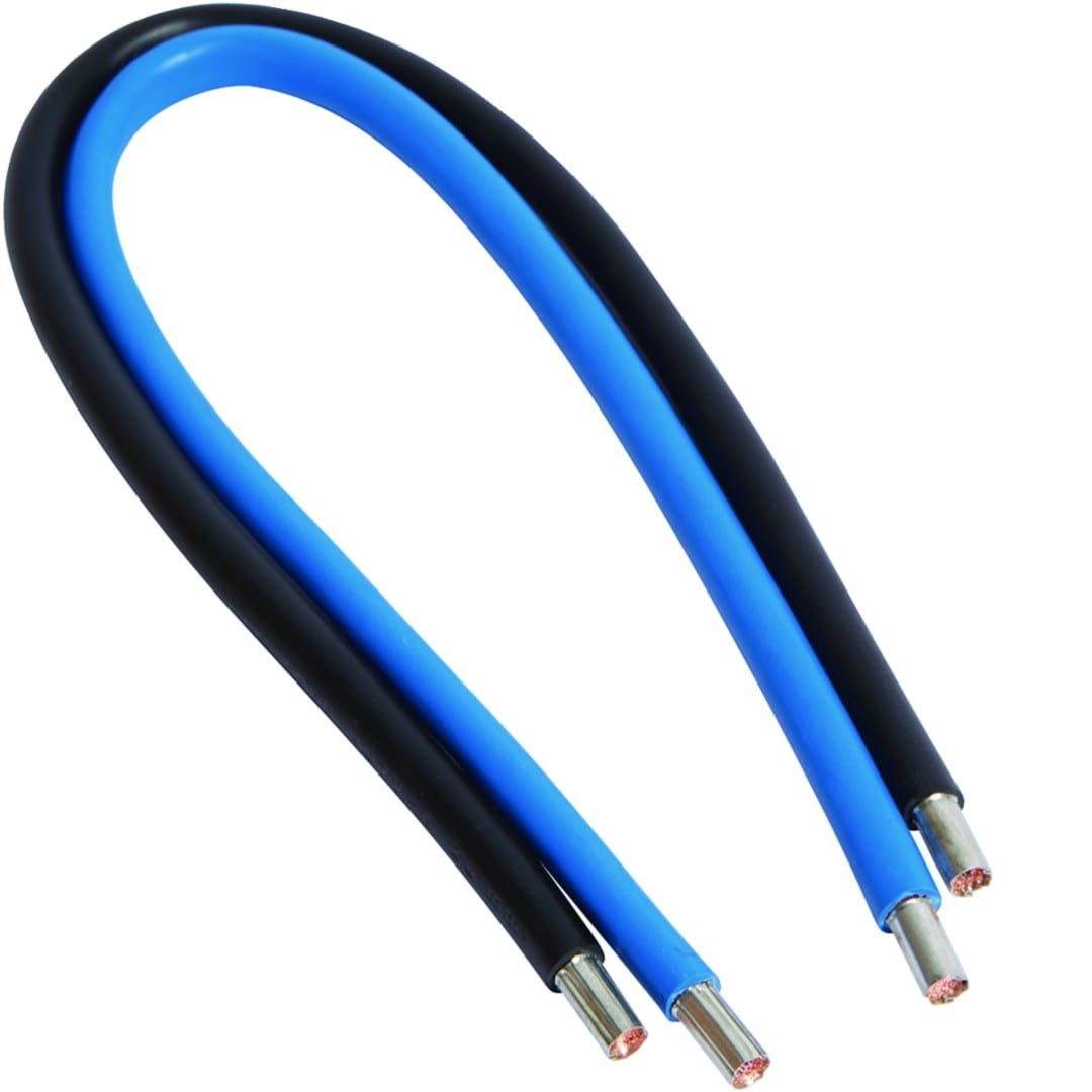 Hager - Jeu 2 conducteurs 25 mm² (bleu + noir) longueur 450 mm