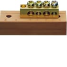 Hager - Borne en laiton, 2x10²/2x16², avec base de montage, Couleur: brun