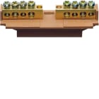 Hager - Borne en laiton, 4x10² 4x16², avec base de montage, Couleur: brun