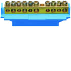 Hager - Borne en laiton, 5x10² 5x16², avec base de montage, Couleur: bleu