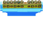 Hager - Borne en laiton, 5x10² 5x16², avec base de montage, Couleur: bleu