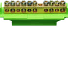 Hager - Borne en laiton, 5x10² 5x16², avec base de montage, Couleur: vert