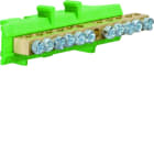 Hager - Borne en laiton, 5x10² 5x16², avec base de montage, Couleur: vert