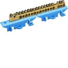 Hager - Borne en laiton, 1x25² 8x10² 8x16², avec base de montage, Couleur: bleu