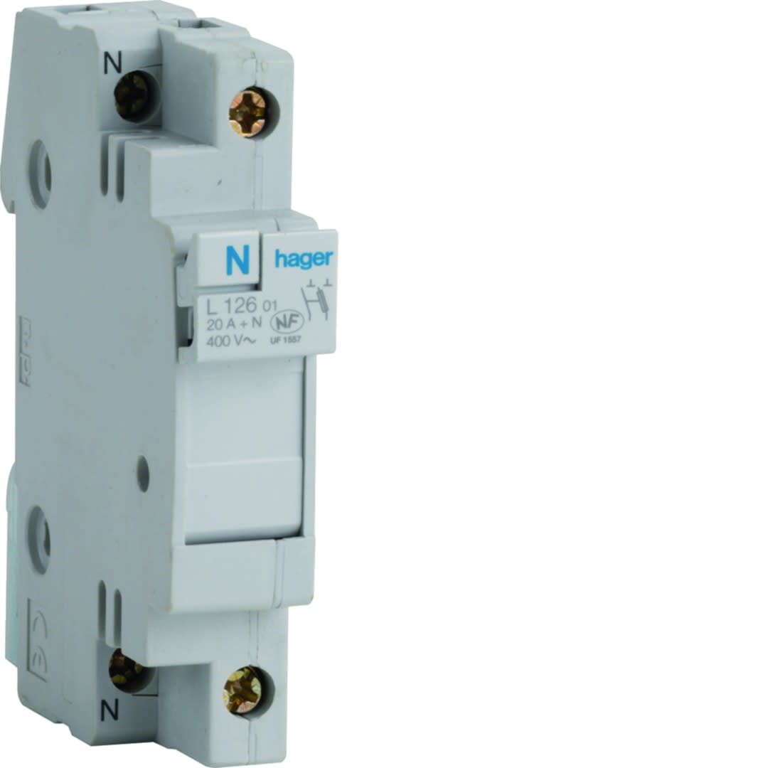 Hager - Coupe-circuit 1P+N 20A 400V domestique 1M