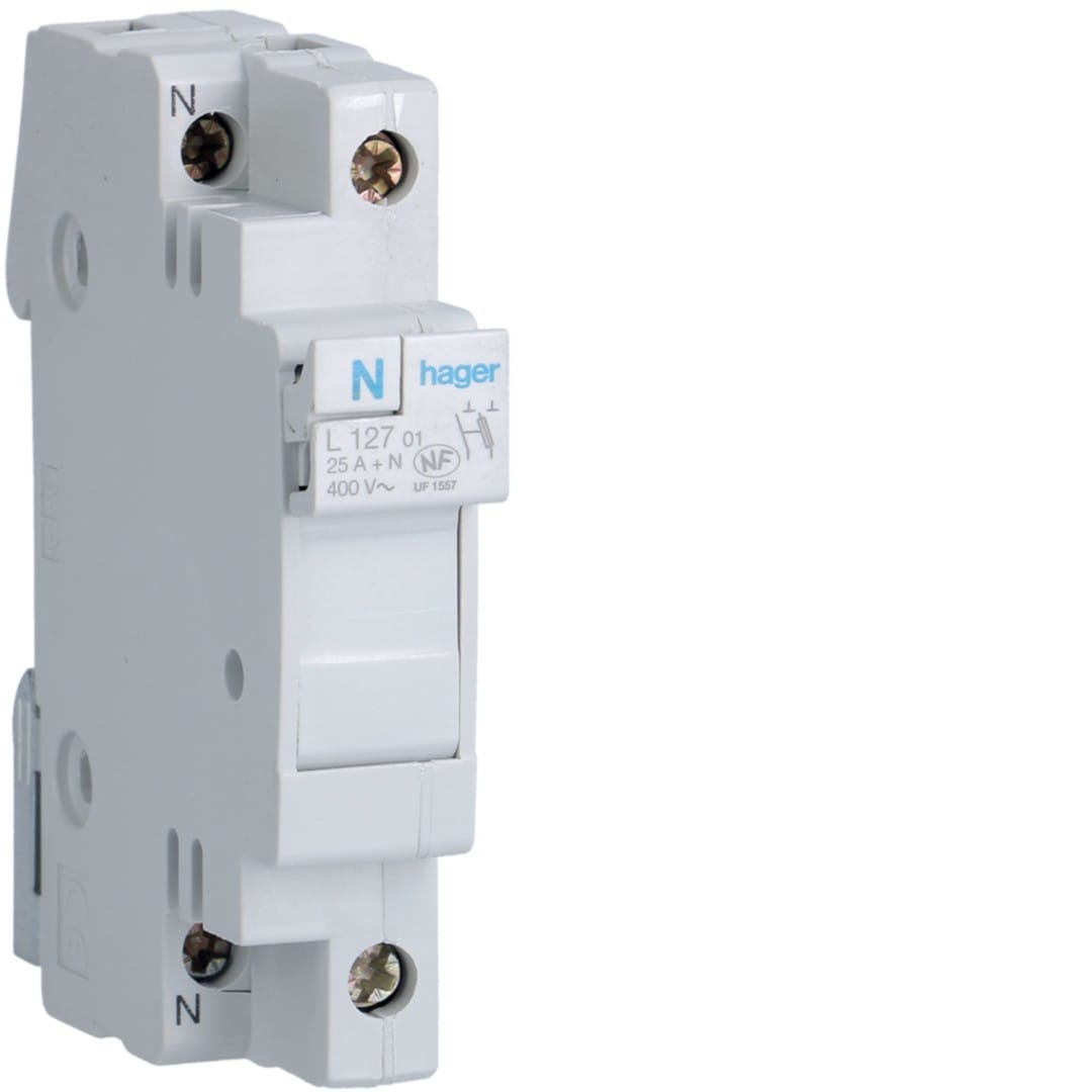 Hager - Coupe-circuit 1P+N 25A 400V domestique 1M