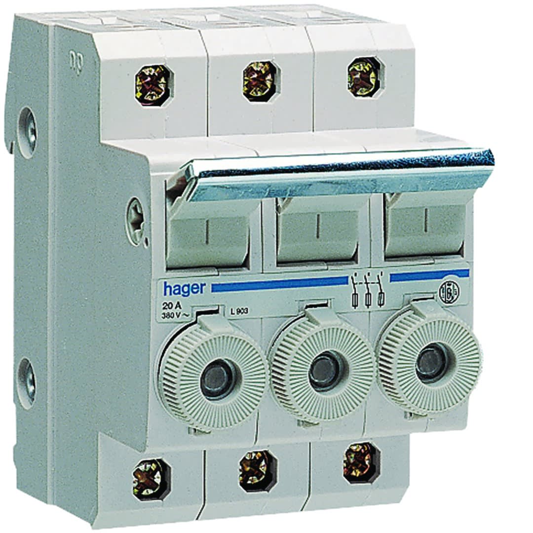 Hager - Porte-fusible combiné 3P 20A 380V L31 3M avec cartouche