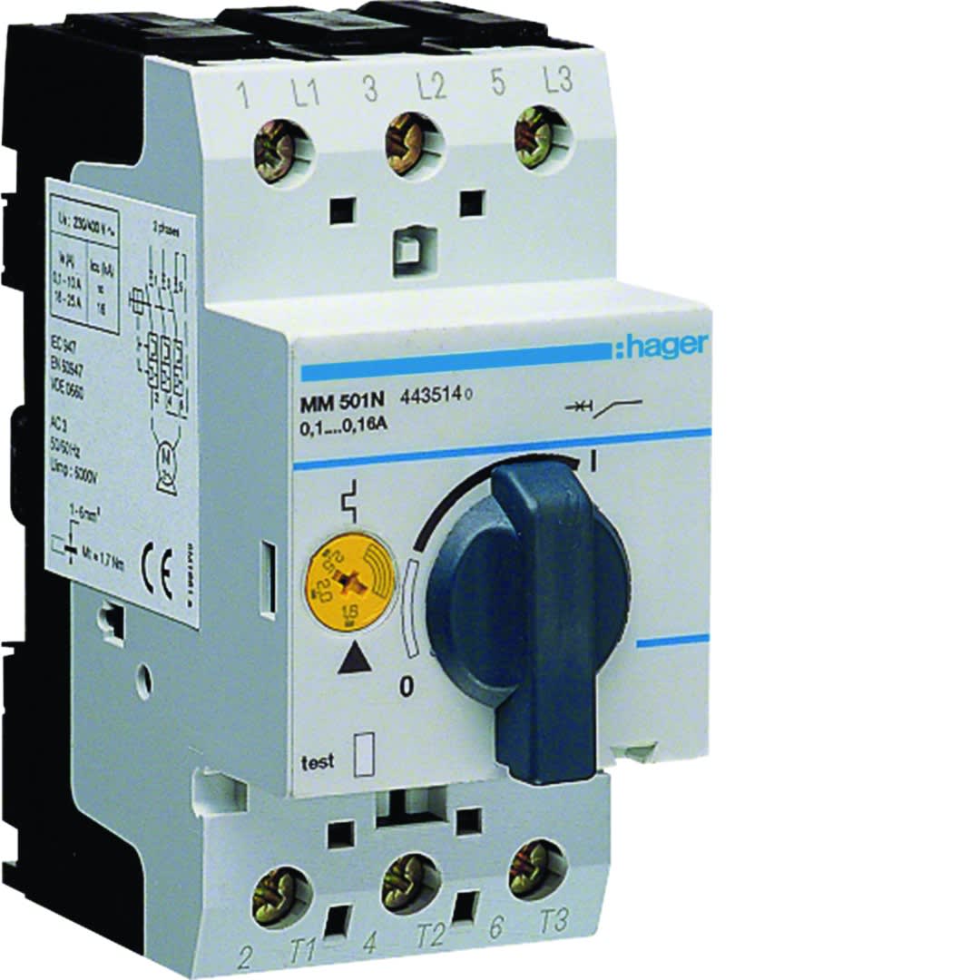 Hager - Disjoncteur moteur 0.1-0.16 A 2.5 M IEC 947