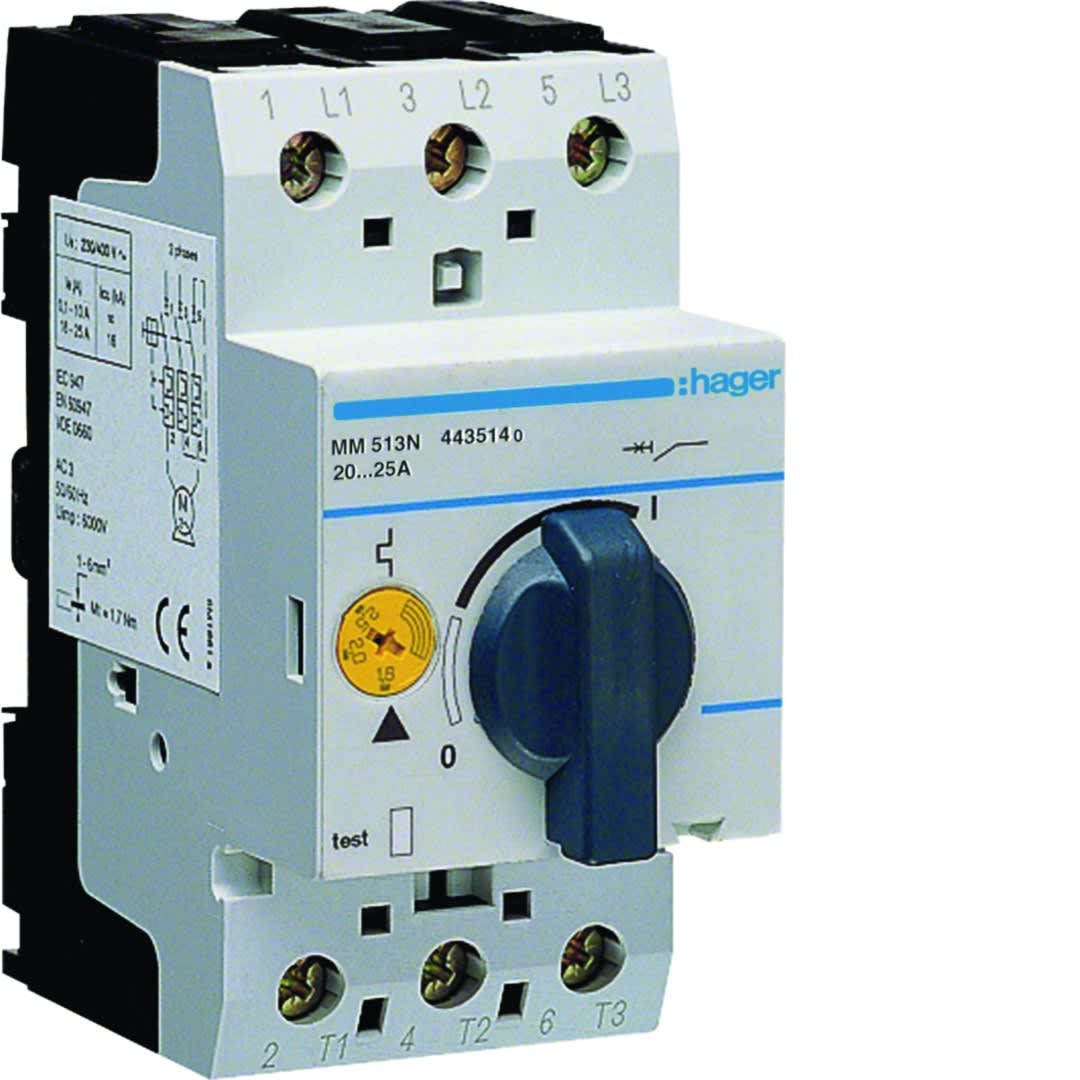 Hager - Disjoncteur moteur 20.0-25.0 A P = 5.5-12.5 kW AC3 230-400 V 2.5 M IEC 947