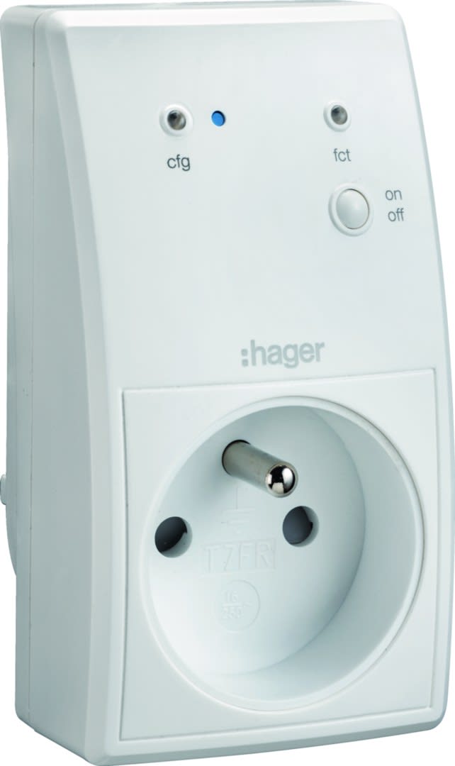 Hager - Prise gigogne intérieure télécommandée KNX radio 230 V 16A