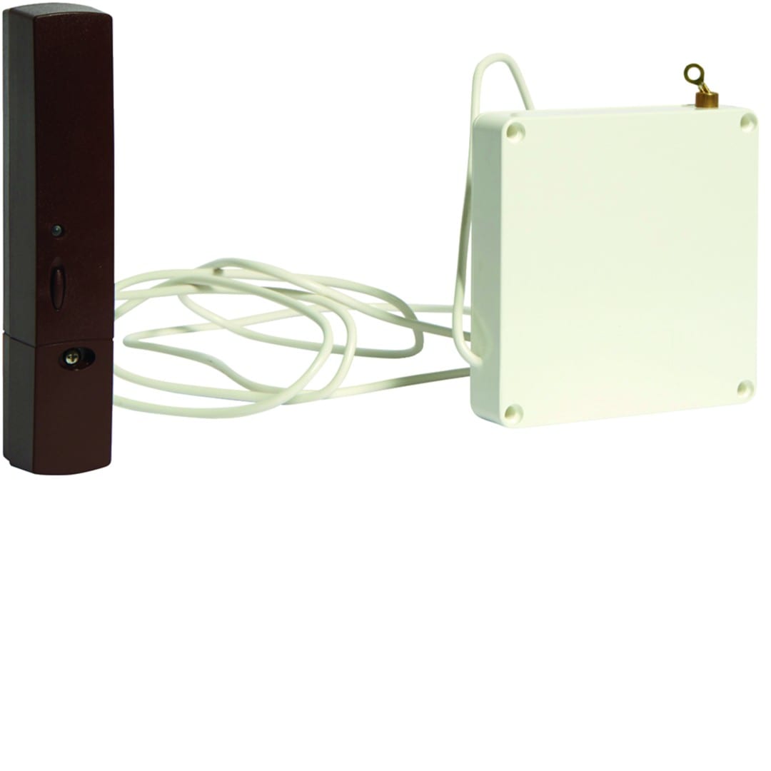 Hager - Détecteur pour volet roulant sepio radio, brun (alimentation BATLi28 fournie)