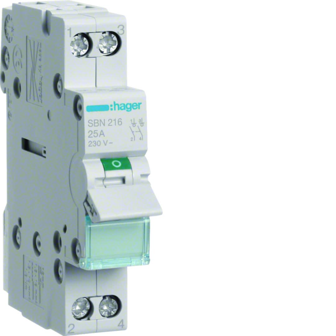Hager - Interrupteur modulaire 2 pôles 16A