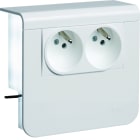 Hager - Support SL20055 avec 2x 2 P+T (Fr.) Pure