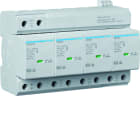 Hager - Parafoudre de type 1+2 Iimp 12,5kA 4P 8modules avec auxiliaire de contact