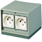 Hager - Borne équipée avec 4 prises 2P+T 90x110x110mm Gris Clair