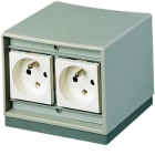 Hager - Borne équipée avec 4 prises 2P+T 90x110x110mm Gris Clair