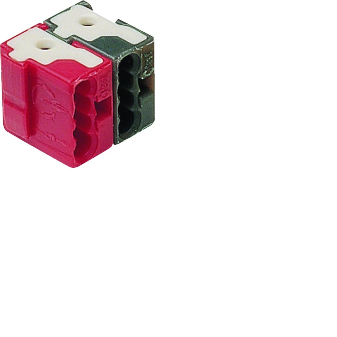 Hager - Bornes de connexion pour bus KNX, rouge/noir