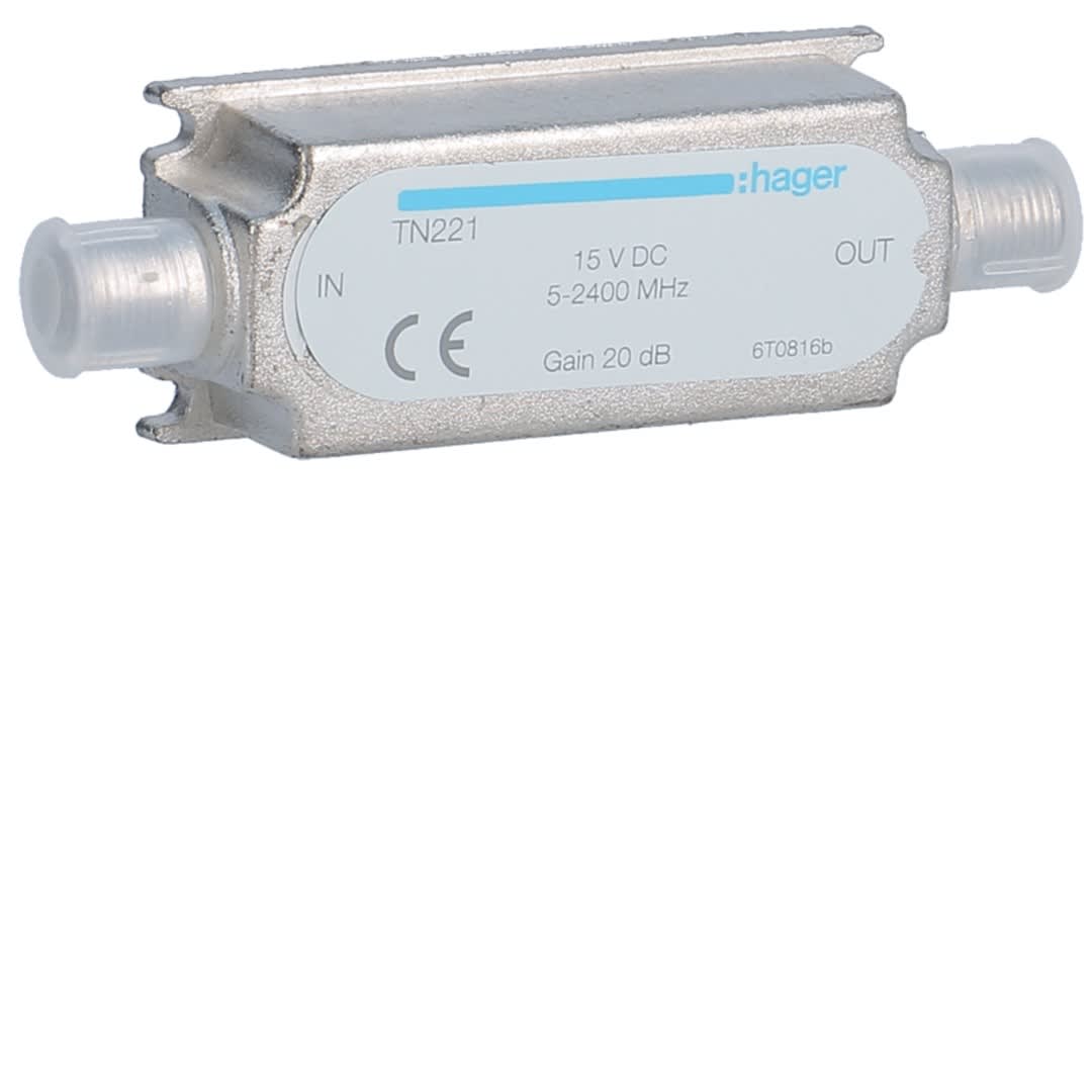Hager - Amplificateur TV coaxial de ligne