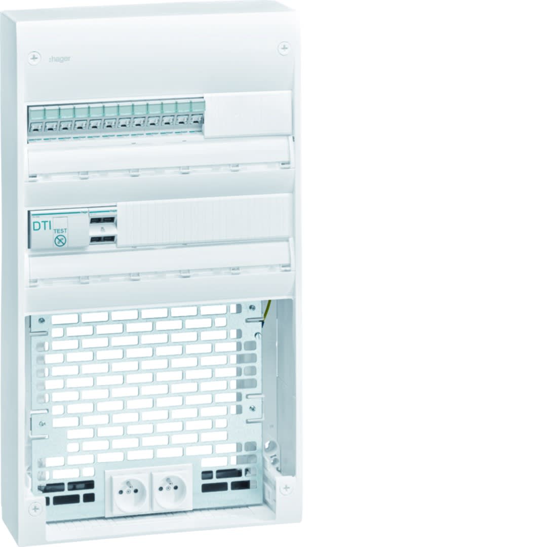 Hager - Coffret VDI 2 rangées 36 modules + platine Grade 3TV