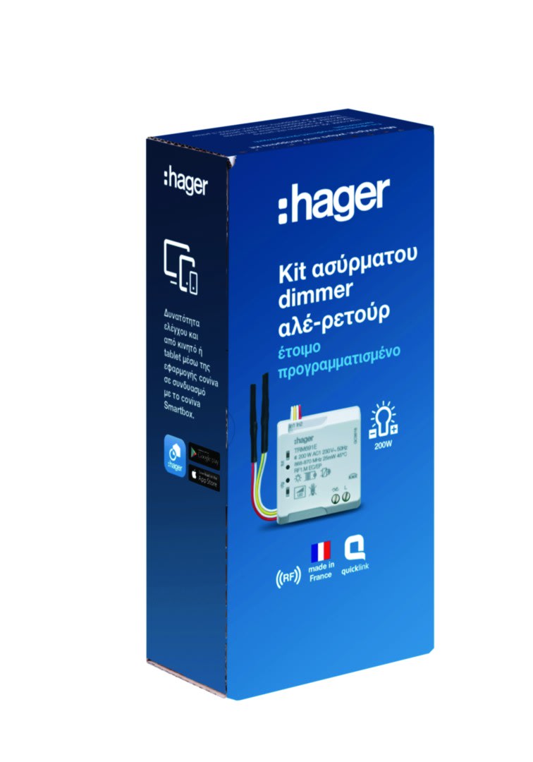 Hager - Kit va et vient variateur toutes charges KNX radio