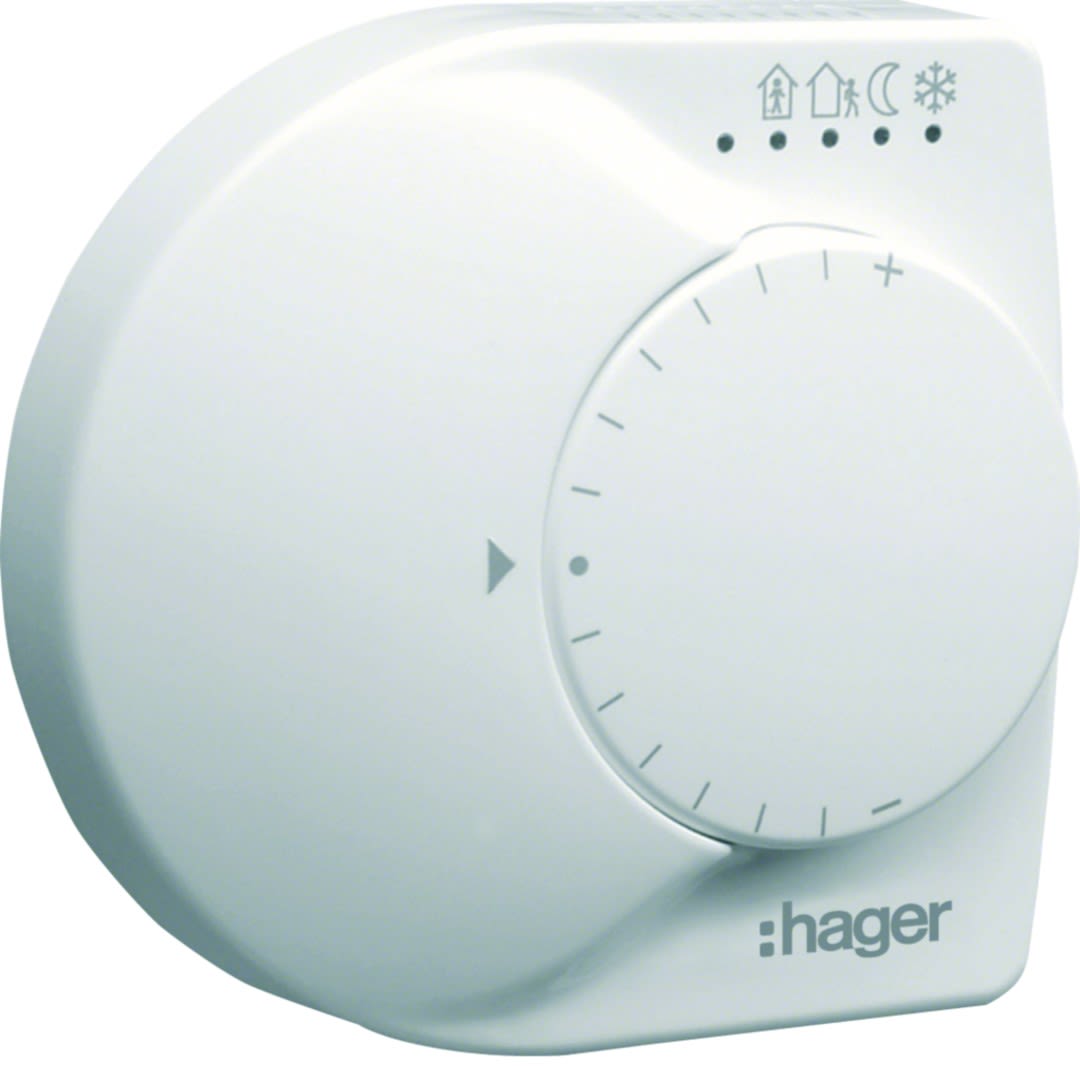 Hager - Thermostat d'ambiance KNX manuel avec 2 entrées libre de potentiel