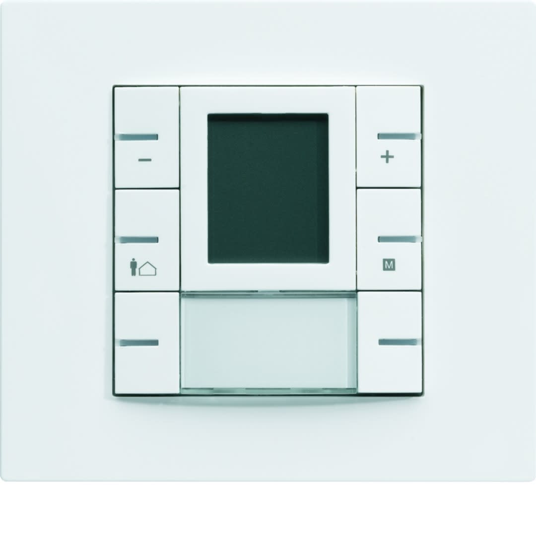 Hager - Thermostat KNX multifonctions avec afficheur blanc