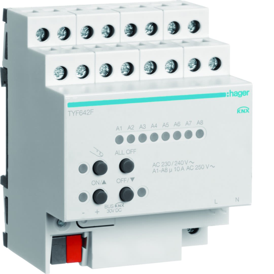 Hager - Actionneur KNX 2 sorties ventilo-convecteur 10A normalement ouvert