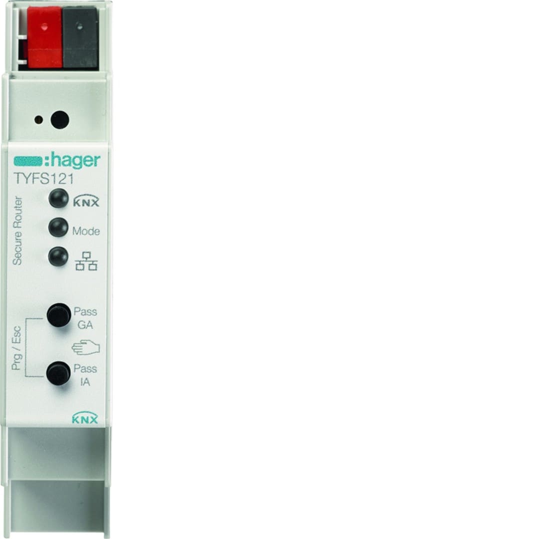 Hager - Routeur de ligne KNX filaire vers KNX IP, fonction interface, KNX Secure