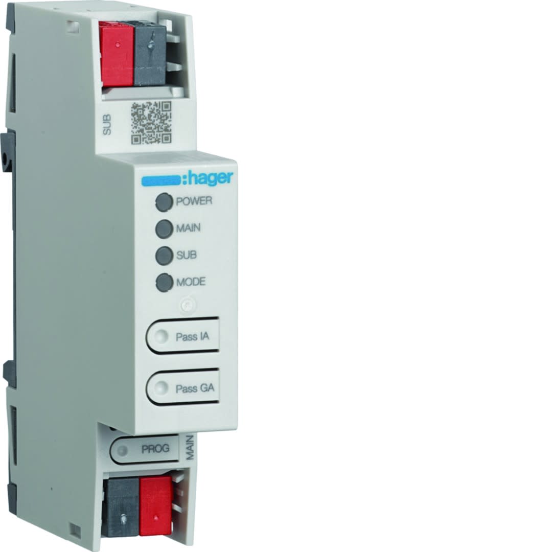 Hager - Coupleur de lignes KNX Secure pour lier les lignes KNX filaire