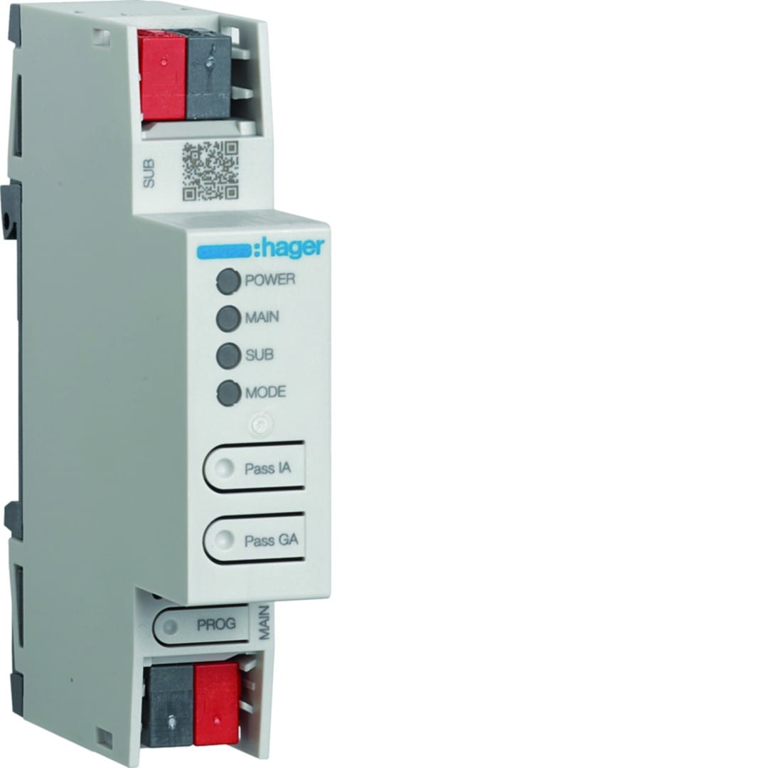 Hager - Coupleur de lignes KNX Secure pour lier les lignes KNX filaire