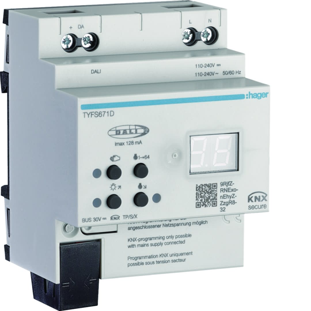Hager - Passerelle 1 voie DALI2/KNX RGBW + variation de blanc / cycle circadien