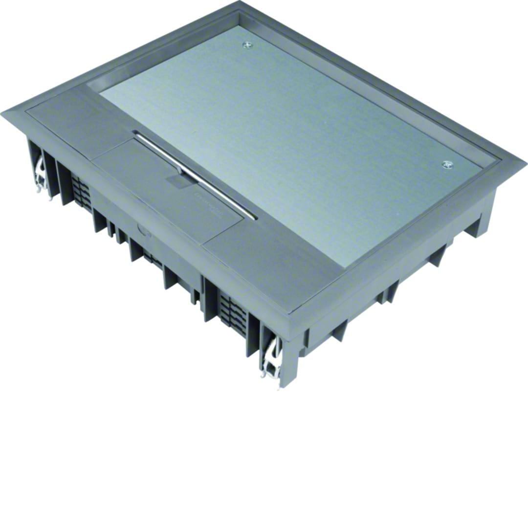 Hager - Boîte de sol rectangulaire 18 modules revêtement 12mm max Gris