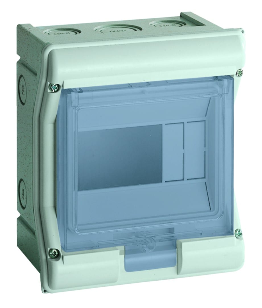 Hager - Coffret de distribution étanche vector IP55, 1 rangée 4+2 modules 190x165x113mm