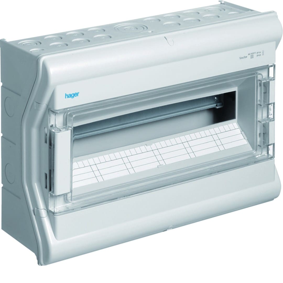 Hager - Coffret de distribution étanche vector IP55, 1 rangée 18 modules 302x418x151mm