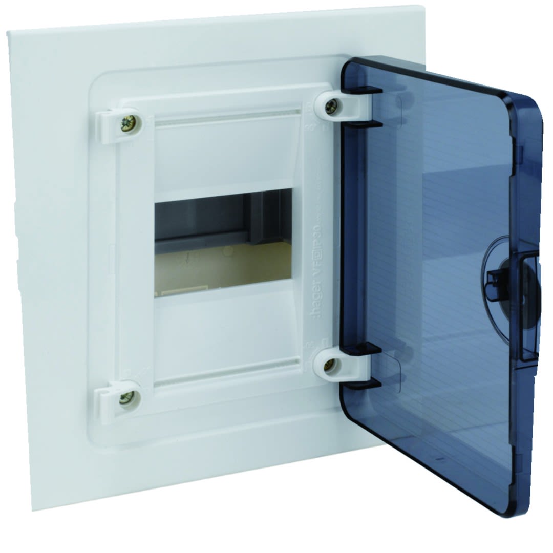 Hager - Coffret encastré 4 M porte transp.