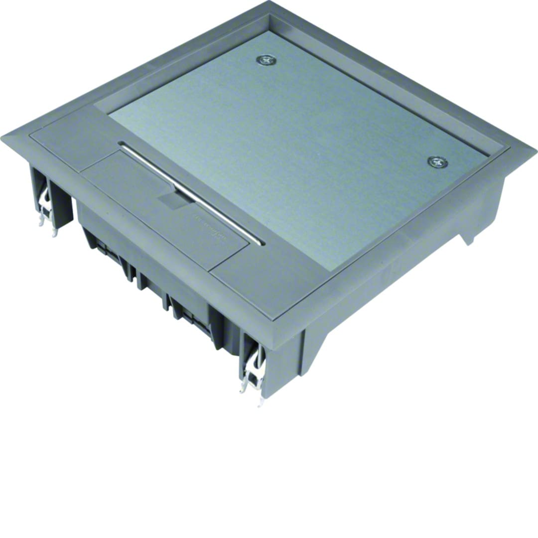 Hager - Boîte de sol carrée 12 modules revêtement 12mm max Gris